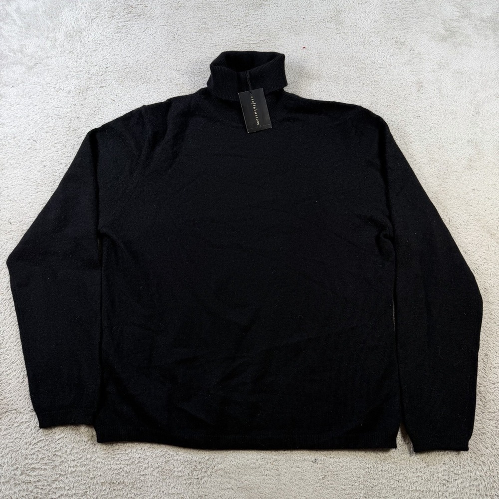 Croft & Barrow Sweater Womens XL Black 100% Cashmere Turtleneck Pullover NWT